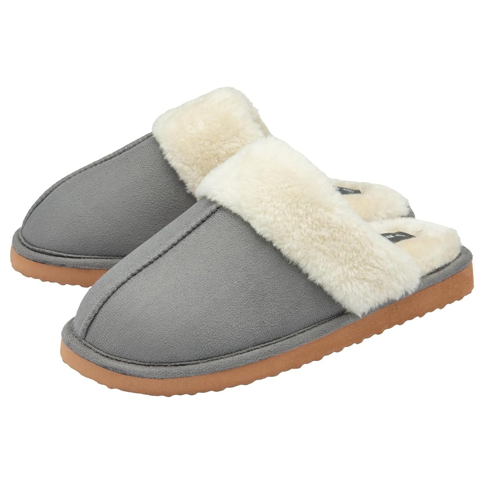 Ladies Dunlop footwear women’s mule slippers for indoor comfort with memory foam in grey